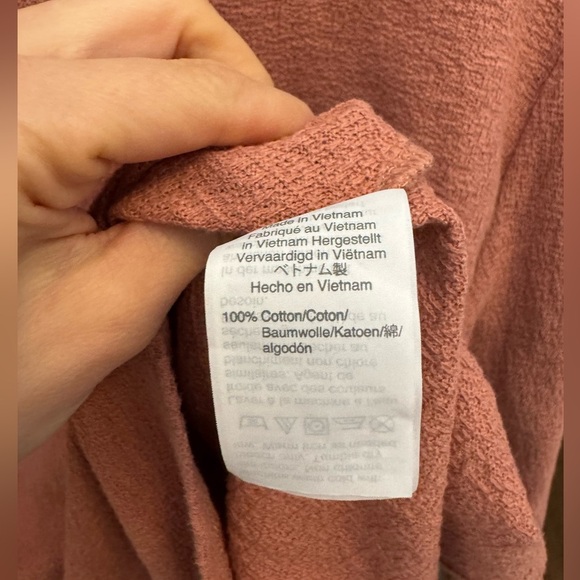 Madewell Rose Pink Side Tie Textured Long Sleeve Top - Picture 6 of 7